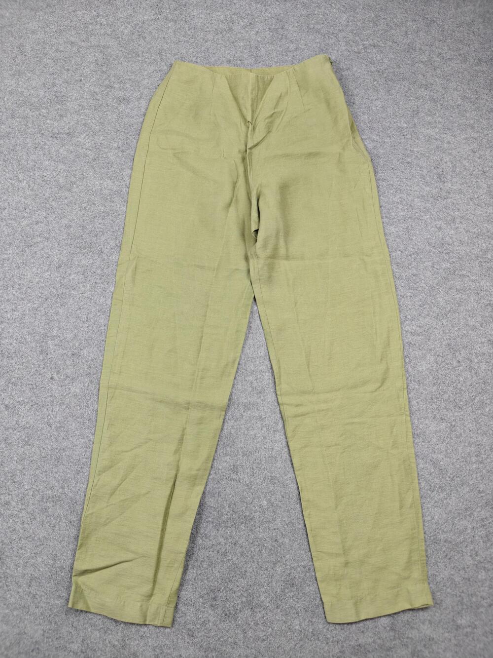 Vintage Rialto Collection Pants Womens S Green Crepe Tapered Slim Zip Pockets